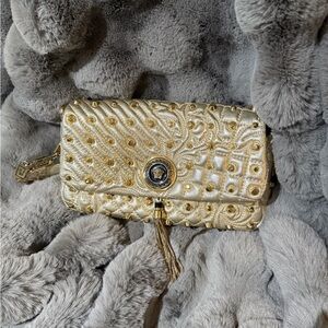 GIANNI VERSACE Studded Vanitas Medea Gold Tassel Shoulder Bag Stunning